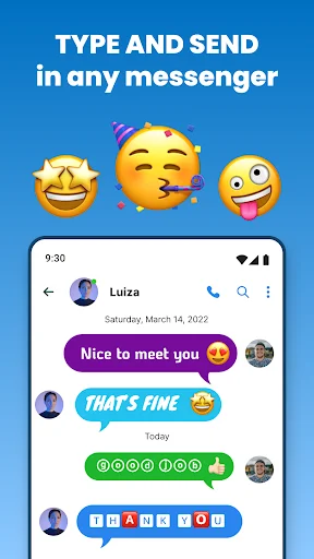 Chat conversation demonstrating custom styled fonts and text formatting created with Fonts Keyboard for messaging apps