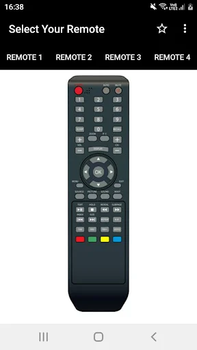 Traditional Hisense TV remote control with number pad, circular navigation buttons, and colored function keys