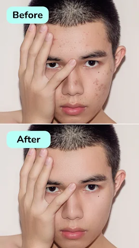 Billboard advertisement removal feature: before and after street scene showing dance studio ad completely erased