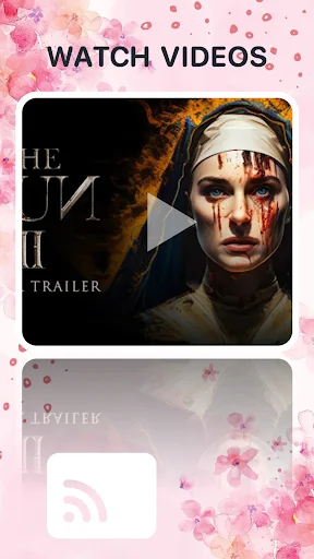 Watch videos feature allowing users to stream movie trailers and video content wirelessly to TV via WiFi casting