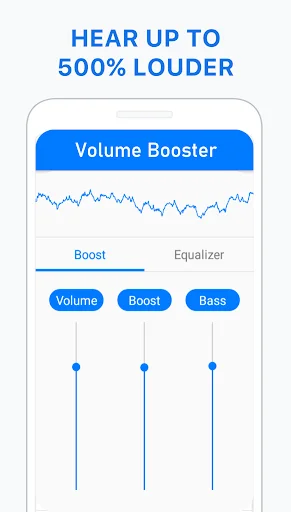 Volume Booster app boost controls to increase speaker volume up to 500% louder with adjustable audio sliders